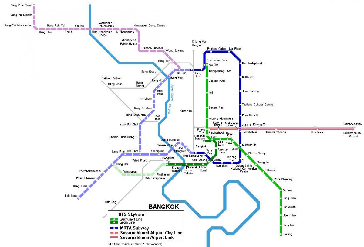 metro xəritəsi Banqkokda Tayland