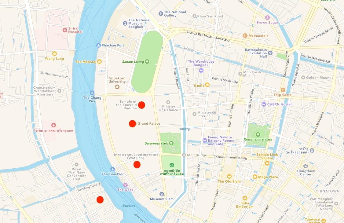 kart məbədlər, Bangkok