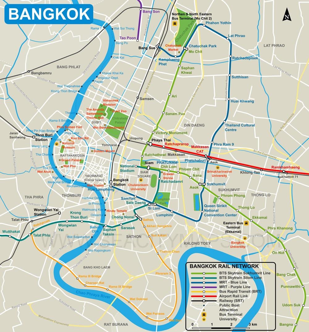 kart şəhər mərkəzi Bangkok 