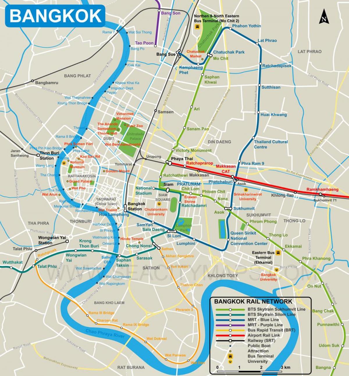 kart şəhər mərkəzi Bangkok 