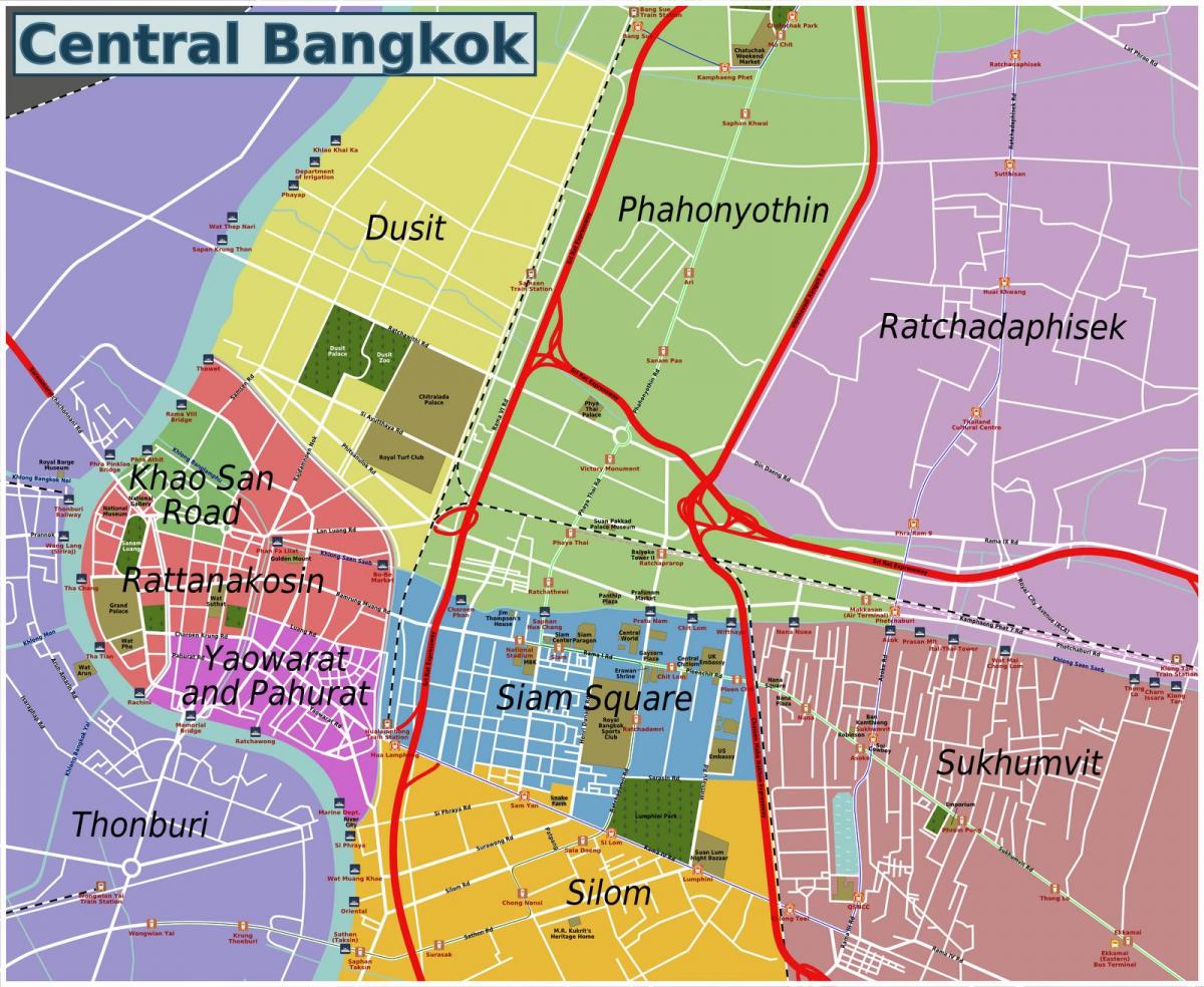 rayonlar Bangkok xəritəsi