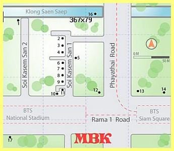 ticarət mərkəzi mbk Bangkok xəritə