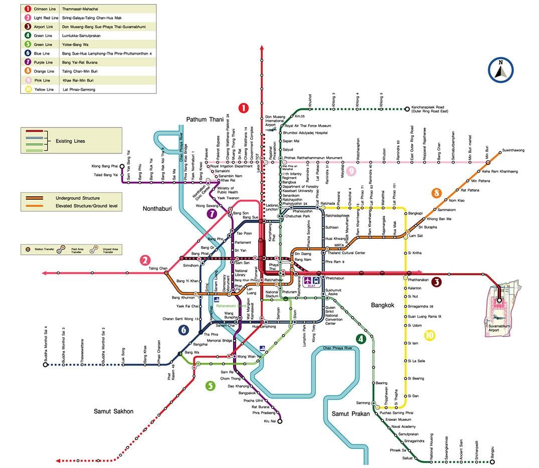 metro Bangkok xəritəsi