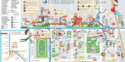 Ticarət mərkəzi xəritədə Bangkok
