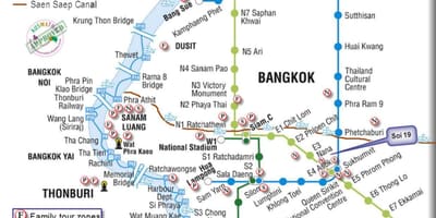 İctimai Bangkok tranzit xəritə