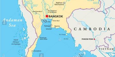 Bangkok, Thailand dünyanın xəritəsi